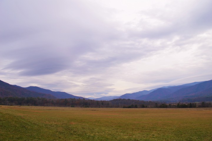 A view of the mountains to the east from deep inside Cades Cove. 