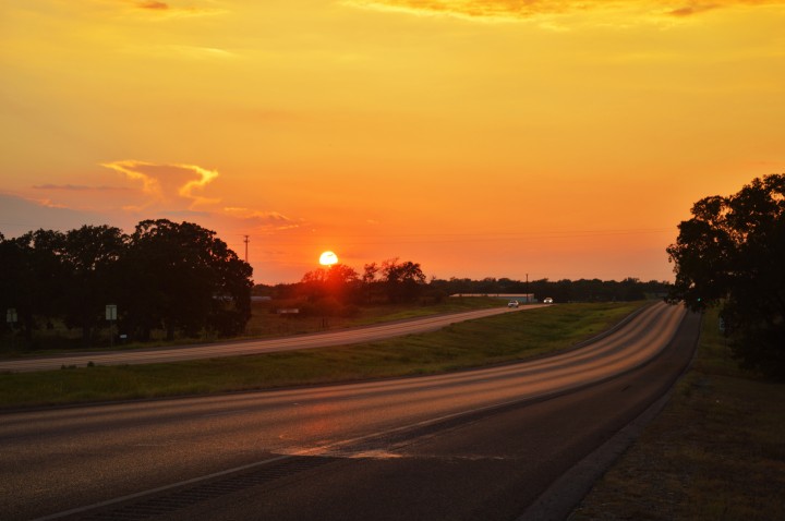 Sunset in Elgin, Texas.